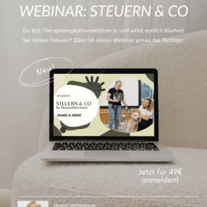 Webinar: Steuern und Co für Therapiehunde:Führer:innen