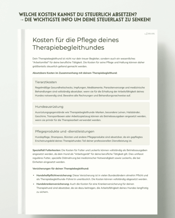 Leitfaden: "Steuern und Co" für Therapiehundeführer:innen – Bild 4